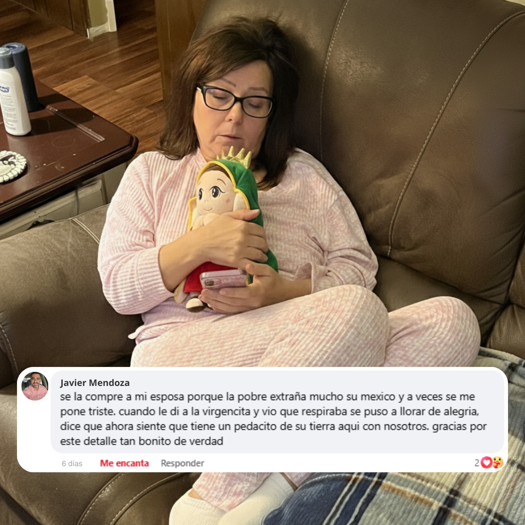 Peluche de la Virgen de Guadalupe que Respira