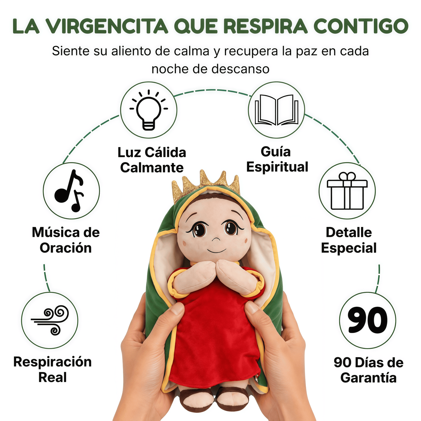 Peluche de la Virgen de Guadalupe que Respira