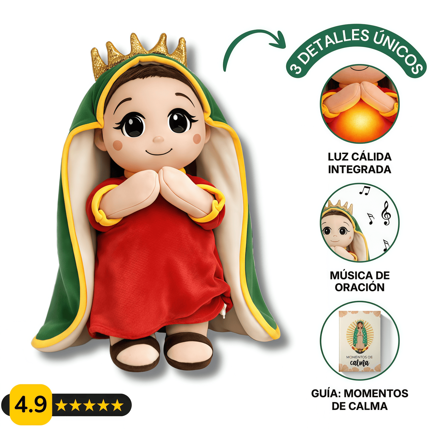 Peluche de la Virgen de Guadalupe que Respira