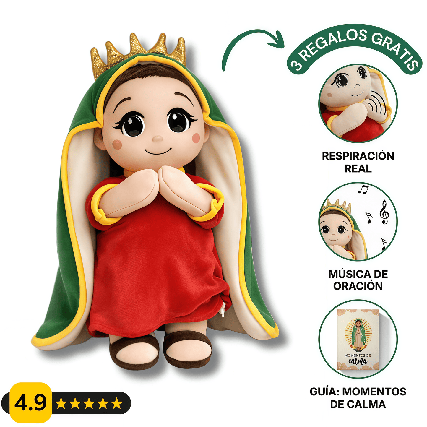 Peluche de la Virgen de Guadalupe que Respira